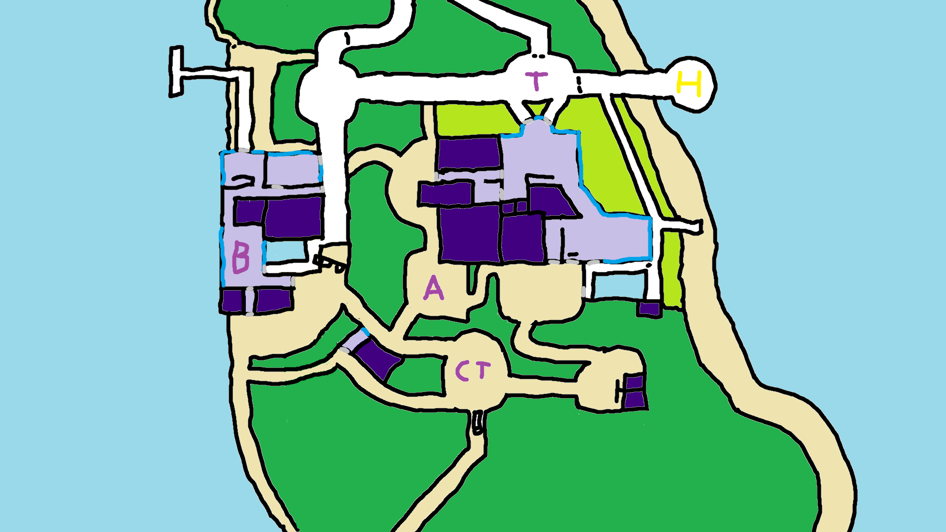 Layout plan for tropical resort map